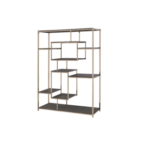 ACME 92655 Scaola - Bookshelf - Rustic Gray Oak & Champagne