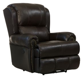Catnapper 647637-1283/09-3083/09 Duncan - Leather Power Deluxe Lay Flat Recliner - Dark Brown