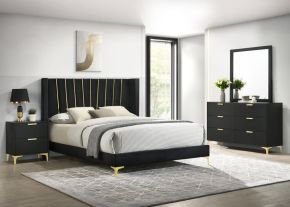Coaster Fine Furniture 301161Q-S4 Kendall - 4 Piece Queen Bedroom Set - Black