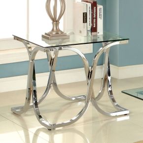 Furniture of America CM4233E-PK Luxa - End Table - Pearl Silver