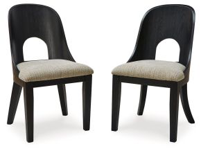 Ashley Furniture D821-01 Rowanbeck - Dining Upholstered Side Chair (Set of 2) - Gray / Black