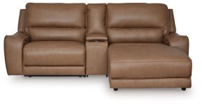 Ashley Furniture PCU62606S4 Ashley Furniture PCU62606S4 DeepWakes - 3-Piece Power Reclining Sectional With RAF Press Back Power Chaise - Caramel