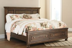 Signature Design by Ashley® B719/58/76/99 Flynnter - Medium Brown - King Panel Bed With 2 Storage Drawers