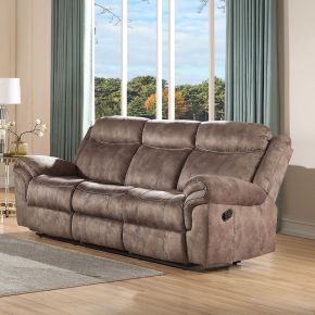 ACME 55021 ACME 55021 Zubaida - Motion Loveseat & Console With USB - Two Tone Chocolate Velvet