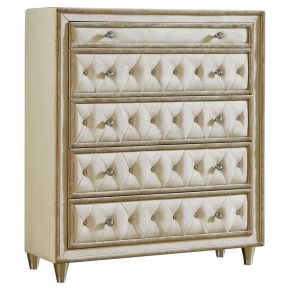 CoasterElevations 223525 Antonella - 5-Drawer Bedroom Chest - Ivory And Camel