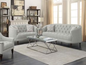 CoasterElevations 505641-S2 Avonlea - 2 Piece Upholstered Sloped Arm Sofa Set Fabric - Gray