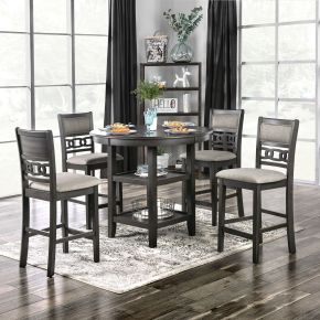 Furniture of America CM3609PT-5PK Milly - 5 Piece Counter Height Set - Gray