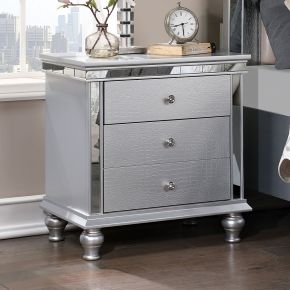 Furniture of America CM7992N Bellinzona - Nightstand - Silver