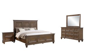 New Classic 00-B2114B-14N Mariana - 6/6 Eastern King 4 Piece Bedroom Set (Bed & Dresser & Mirror & Nightstand) - Brown