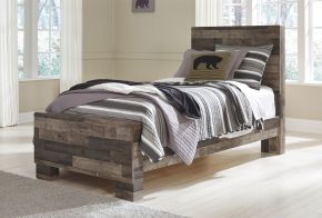 Benchcraft® B200/53/52/83 Derekson - Twin Panel Bed - Multi Gray