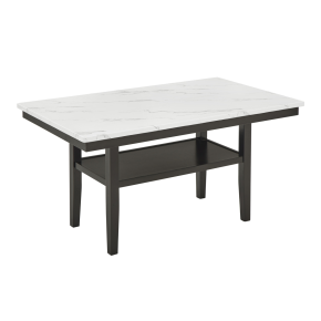 New Classic D422-10 Carissa - 60" Rectangle Dining Table With Storage Shelf - Black / White