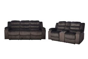 New Classic 20-U1816B-2NP Willow - 2 Piece Sofa & Loveseat - Brown