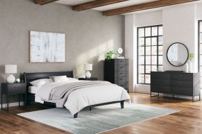 Signature Design by Ashley® EB1865/231/157/113/291(2) Socalle - Black- 5 Pc. - Dresser, Queen Panel Platform Bed, 2 Nightstands