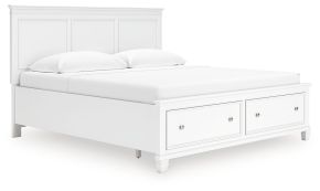 Signature Design by Ashley® B680B22 Fortman - King Panel Storage Bed - White