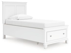 Signature Design by Ashley® B680B24 Fortman - Twin Panel Storage Bed - White