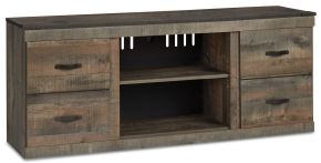 Signature Design by Ashley® EW0446-268 Trinell - TV Stand w/Fireplace Option - 60" x 14.8" x 24.33" - Brown Dark