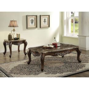 ACME 82147 Latisha - End Table - Marble Top & Antique Oak