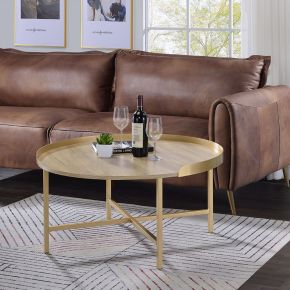 ACME 82335 Mithea - Coffee Table - Oak & Gold