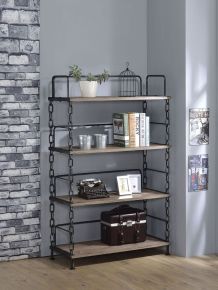 ACME 92192 Jodie - Bookshelf - Rustic Oak & Antique Black