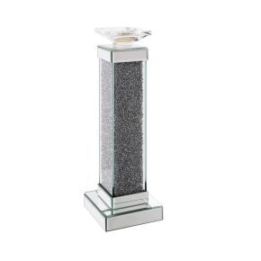 ACME 97616 Rekha - 17" Candle Holder (Set of 2) - Mirrored, Faux Diamonds