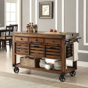 ACME 98184 Kaif - Kitchen Cart - Distressed Chestnut