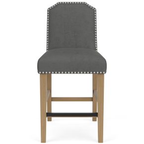 Riverside Furniture 92617 Mix-N-Match Chairs - Clipped Top Upholstered Stool (Set of 2) - Dark Gray
