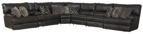 Catnapper 43/66/64/68/65/69/67-09 Catnapper 43/66/64/68/65/69/67-09 Como - 7 Piece Italian Leather Match Manual Reclining Sectional With 2 Reclining Seats - Chocolate