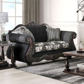 Furniture of America SM6432-LV Ronja - Loveseat - Black