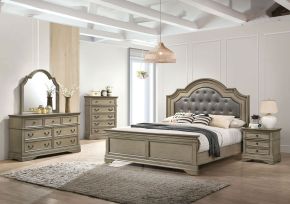 Furniture of America CM7181EK-BED Lasthenia - Eastern King Bed - Antique Warm Gray