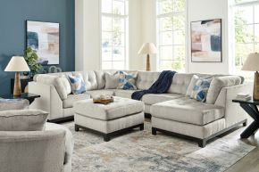 Benchcraft® 33004/38/34/17/21/08 Benchcraft® 33004/38/34/17/21/08 Maxon Place - 5 Pc. - 3-Piece Sectional With Raf Corner Chaise, Chair, Ottoman - Stone