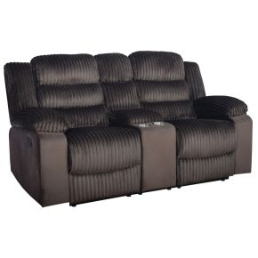 New Classic U1816-25-BRN New Classic U1816-25-BRN Willow - Console Loveseat With Dual Recliners - Brown