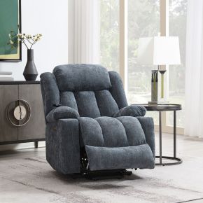 ACME LV02996A Omarion - Power Recliner With Lift, Heating & Massage - Blue Chenille