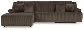 Signature Design by Ashley® 92705S7 Top Tier - 3-Piece Reclining Sectional Sofa With Laf Chaise - Chocolate