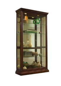 Pulaski Furniture 20542 PFC Curios - Lighted Sliding Door 4 Shelf Curio Cabinet - Cherry Brown