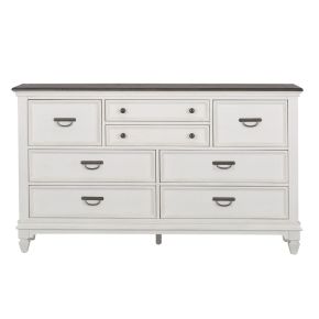 Liberty Furniture 417-BR31 Liberty Furniture 417-BR31 Allyson Park - 8 Drawer Dresser - Wirebrushed White / Charcoal