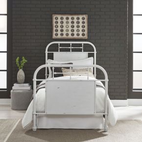Liberty Furniture 179-BR11HFR-AW Vintage Series - Twin Metal Bed - Antique White