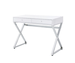 ACME 93060 Coleen - Desk - White & Chrome Finish
