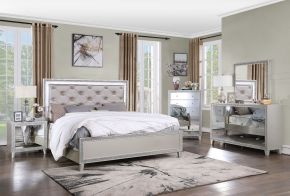 ACME BD00238EK Sliverfluff - Eastern King Bed - Pearl Silver - Wood