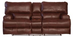 Catnapper 4589-1283/19-3083/19 Wembley - Italian Leather Match Lay Flat Reclining Console Loveseat - Walnut