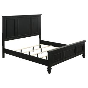 CoasterEssence 201321Q Sandy Beach - Wood Queen Panel Bed - Black