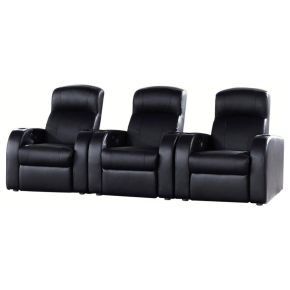 CoasterEssence 600001-S3B Cyrus - 3 Piece Upholstered Home Theater Seating - Black