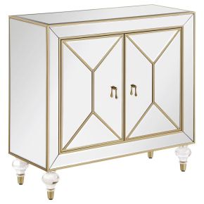 CoasterEssence 951854 Lupin - 2-Door Mirrored Storage Accent Cabinet - Champagne