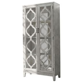 CoasterElevations 953375 Mckellen - 2 Door Wood Trellis Tall Cabinet - Distressed White