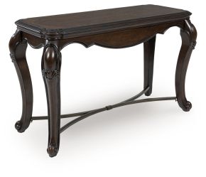 Signature Design by Ashley® T617-4 Maylee - Sofa Table With Cabriole Legs - Dark Brown