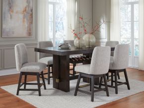 Signature Design by Ashley® D984/32/124(3) Burkhaus - 7 Pc. - Rectangular Counter Table, 6 Barstools - Dark Brown