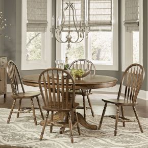 Liberty Furniture 186-CD-5PDS Carolina Crossing - 5 Piece Pedestal Table Set - Dark Brown