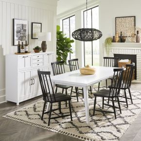 Liberty Furniture 224-CD-7RLS Capeside Cottage - 7 Piece Rectangular Table Set - White