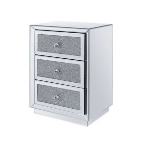 ACME 97580 Noralie - 26" Accent Table - Mirrored, Faux Diamonds