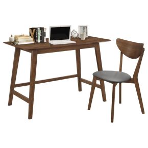 CoasterEssence 801095 Karri - 2 Piece Home Office Computer Desk And Chair Set - Walnut