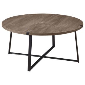 Coaster Fine Furniture 710298 Marcus - Round Engineered Wood Coffee Table - Dark Brown